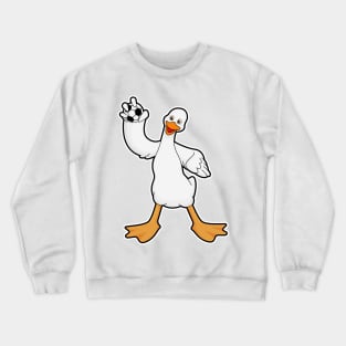 Duck as Handball player with Handball Crewneck Sweatshirt